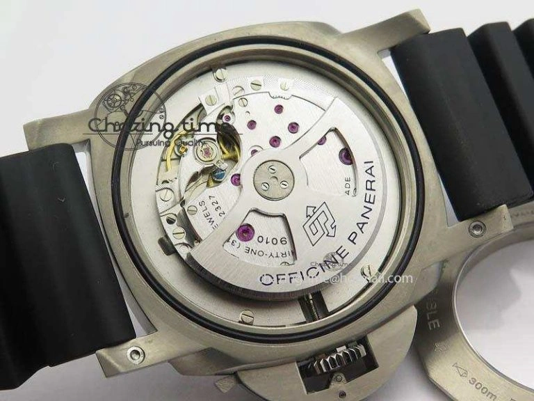 WaterResistant PAM1305 T Titanium ZF 1:1 Best Edition Black Dial On Black Rubber Strap P. 8441