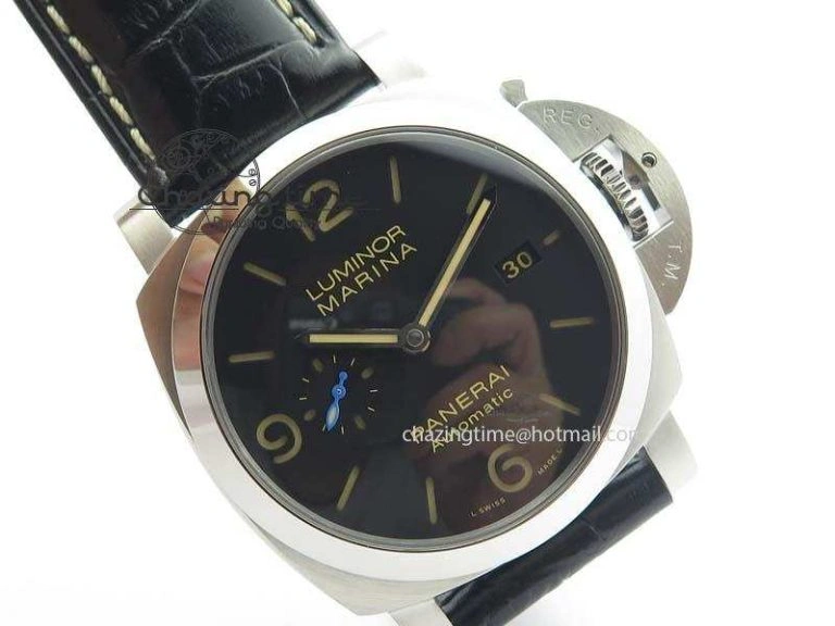 PAM1312 S ZF 1:1 Best Edition Black Dial On Black Leather Strap P ZipUp 8487