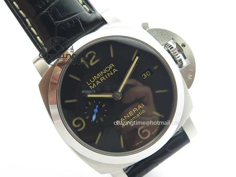 PAM1312 S ZF 1:1 Best Edition Black Dial On Black Leather Strap P ZipUp 8487