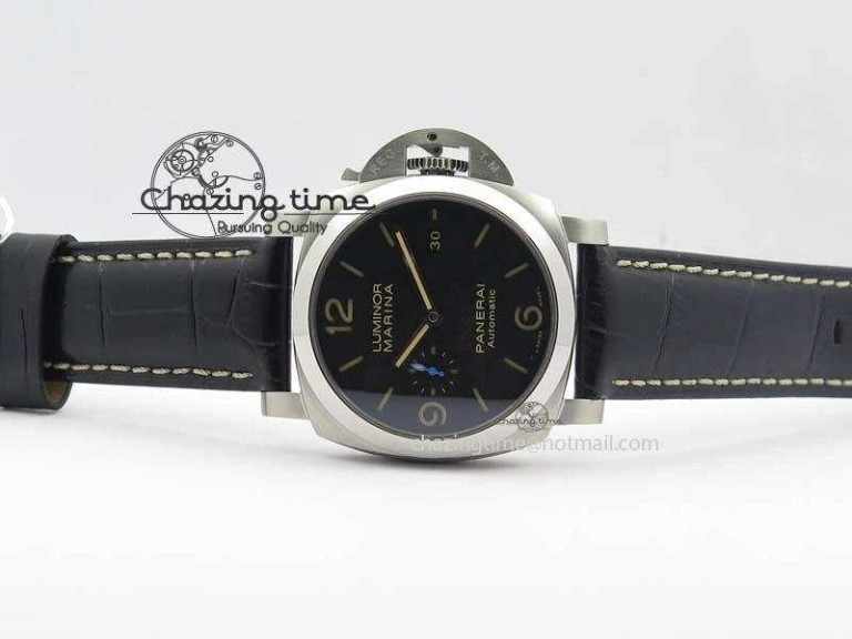 PAM1312 S ZF 1:1 Best Edition Black Dial On Black Leather Strap P ZipUp 8487