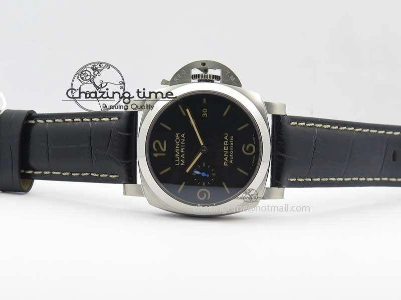 PAM1312 S ZF 1:1 Best Edition Black Dial On Black Leather Strap P ZipUp 8487
