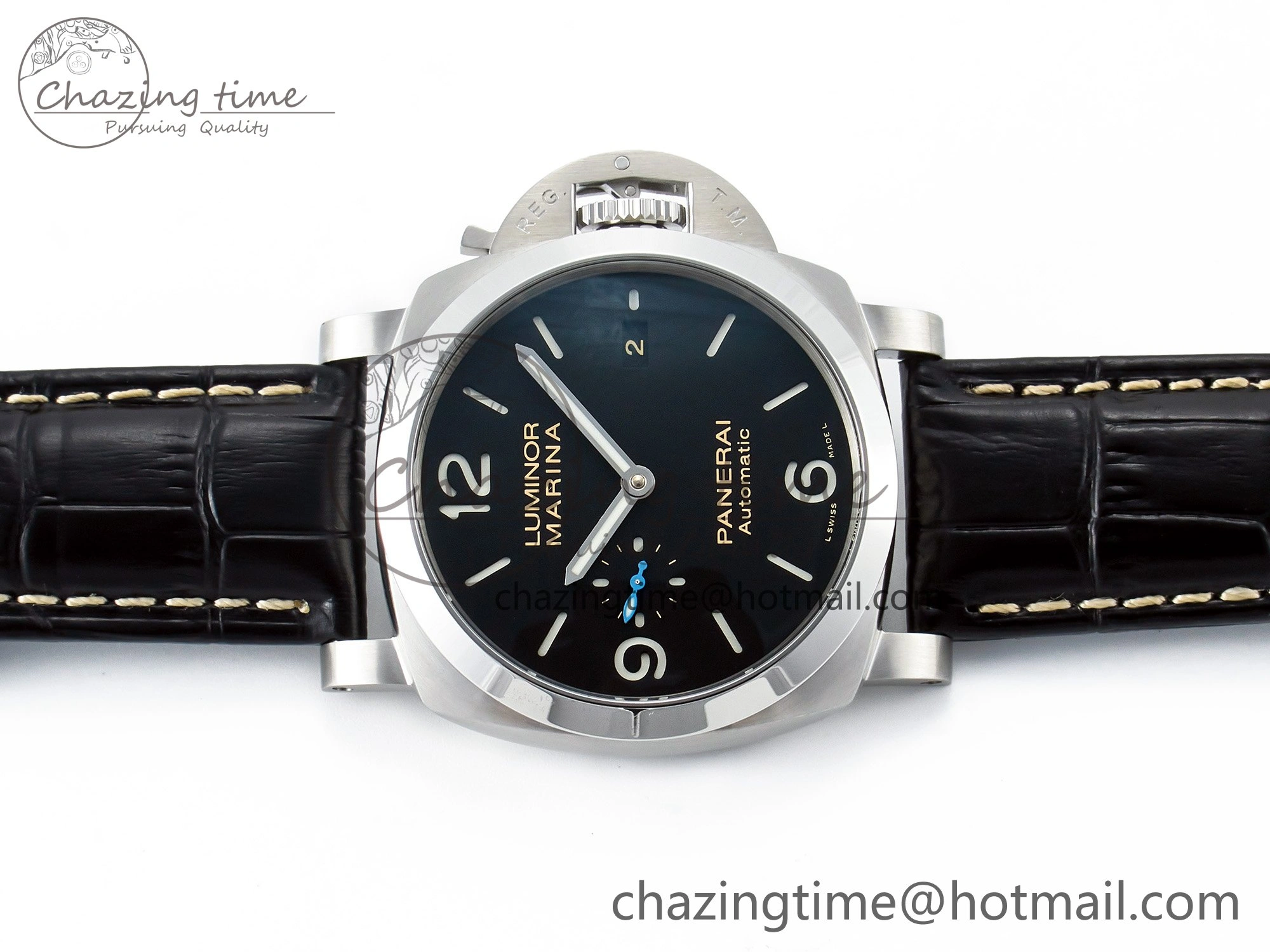 EyeCatching PAM1312 W TTF 1:1 Best Edition on Black Leather Strap P 8330
