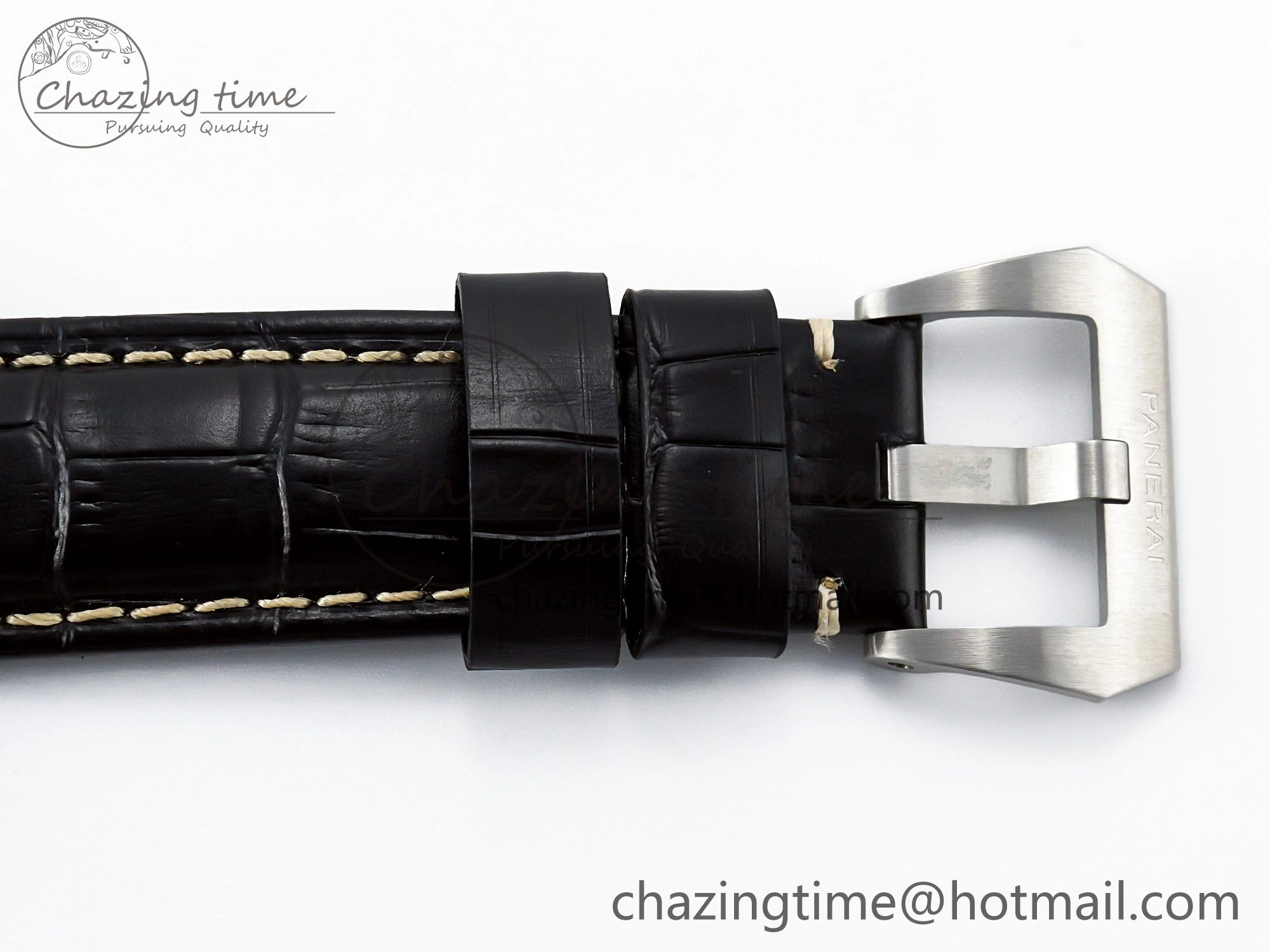 EyeCatching PAM1312 W TTF 1:1 Best Edition on Black Leather Strap P 8330