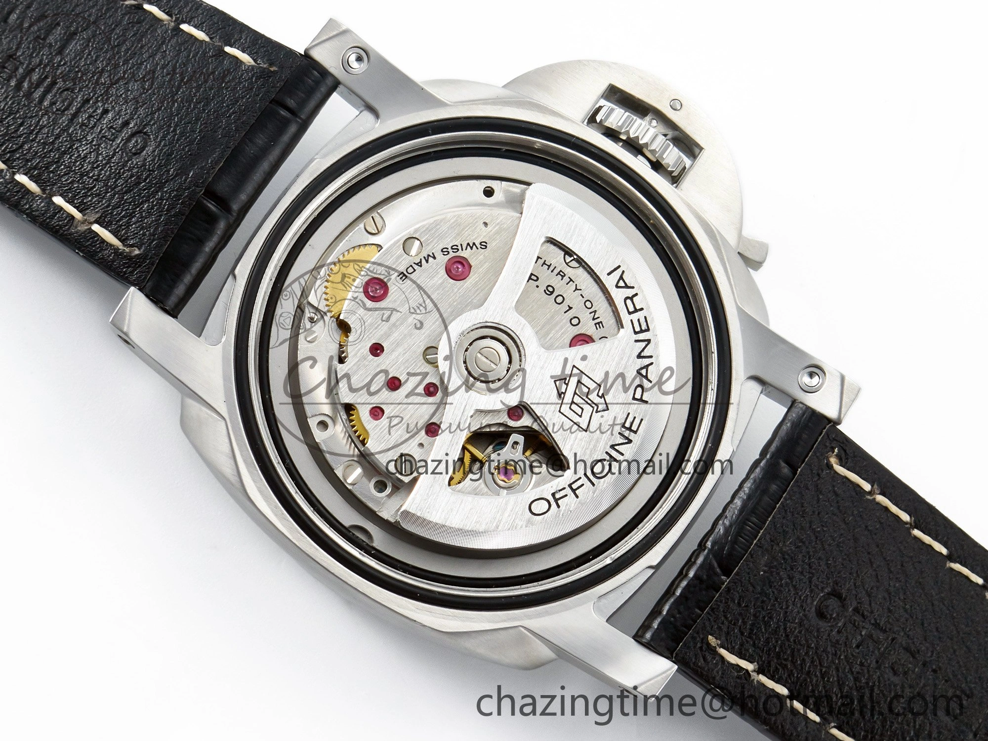 EyeCatching PAM1312 W TTF 1:1 Best Edition on Black Leather Strap P 8330