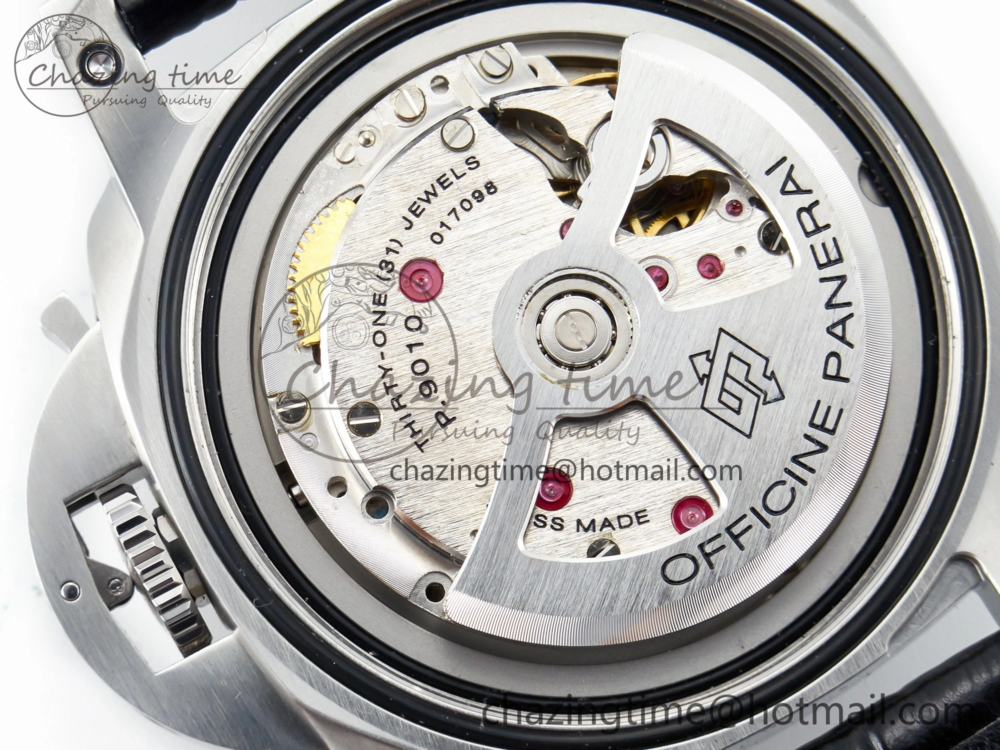 EyeCatching PAM1312 W TTF 1:1 Best Edition on Black Leather Strap P 8330