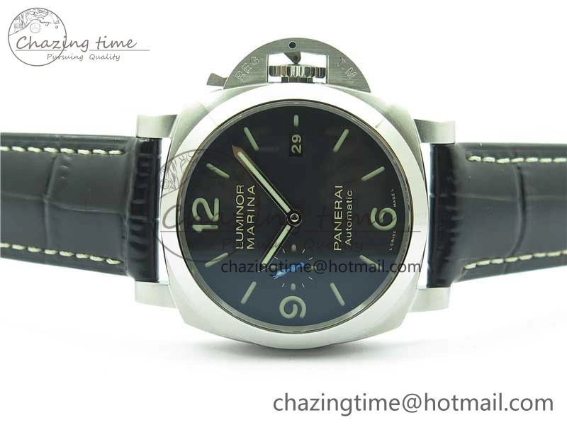 OnTrend PAM1312 W VSF 1:1 Best Edition Black Dial on Black Leather Strap P.9010 Clone 8385