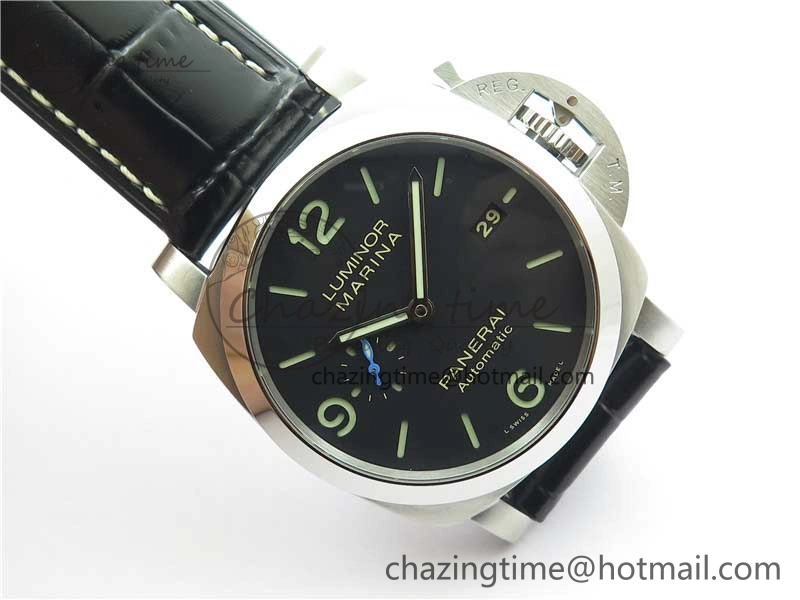 OnTrend PAM1312 W VSF 1:1 Best Edition Black Dial on Black Leather Strap P.9010 Clone 8385