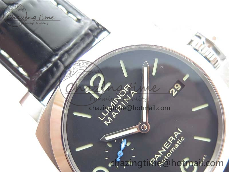 OnTrend PAM1312 W VSF 1:1 Best Edition Black Dial on Black Leather Strap P.9010 Clone 8385