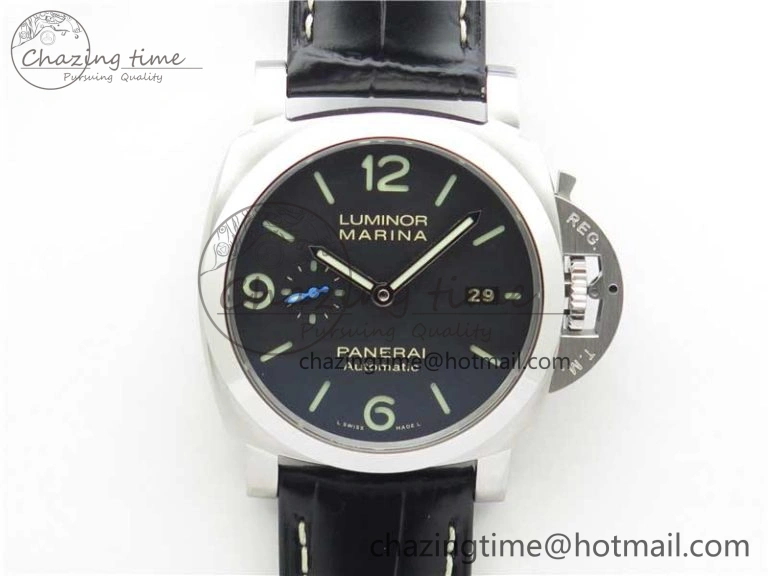 OnTrend PAM1312 W VSF 1:1 Best Edition Black Dial on Black Leather Strap P.9010 Clone 8385
