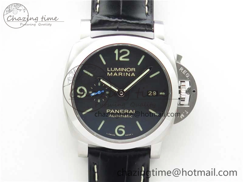 OnTrend PAM1312 W VSF 1:1 Best Edition Black Dial on Black Leather Strap P.9010 Clone 8385