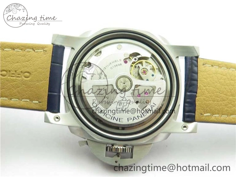PAM1313 VSF 1:1 Best Edition Blue Dial on Blue Leather Strap P.9010 Clone EasyCare 8384