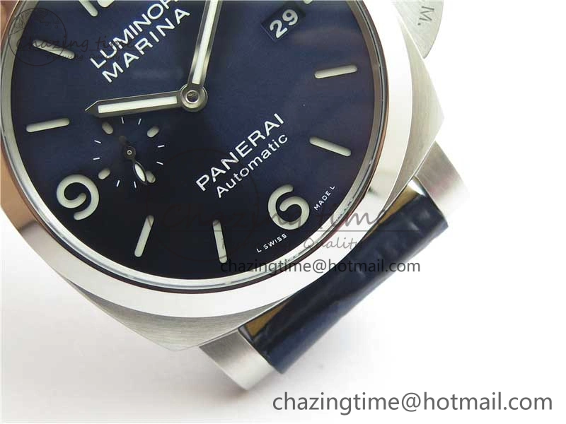 PAM1313 VSF 1:1 Best Edition Blue Dial on Blue Leather Strap P.9010 Clone EasyCare 8384