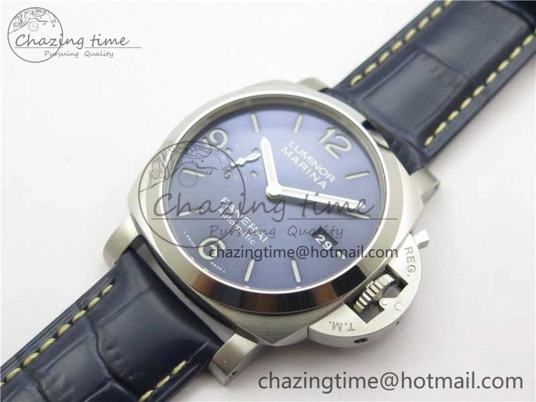 PAM1313 VSF 1:1 Best Edition Blue Dial on Blue Leather Strap P.9010 Clone EasyCare 8384