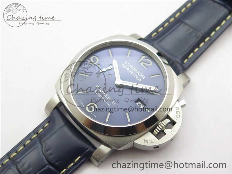 PAM1313 VSF 1:1 Best Edition Blue Dial on Blue Leather Strap P.9010 Clone EasyCare 8384