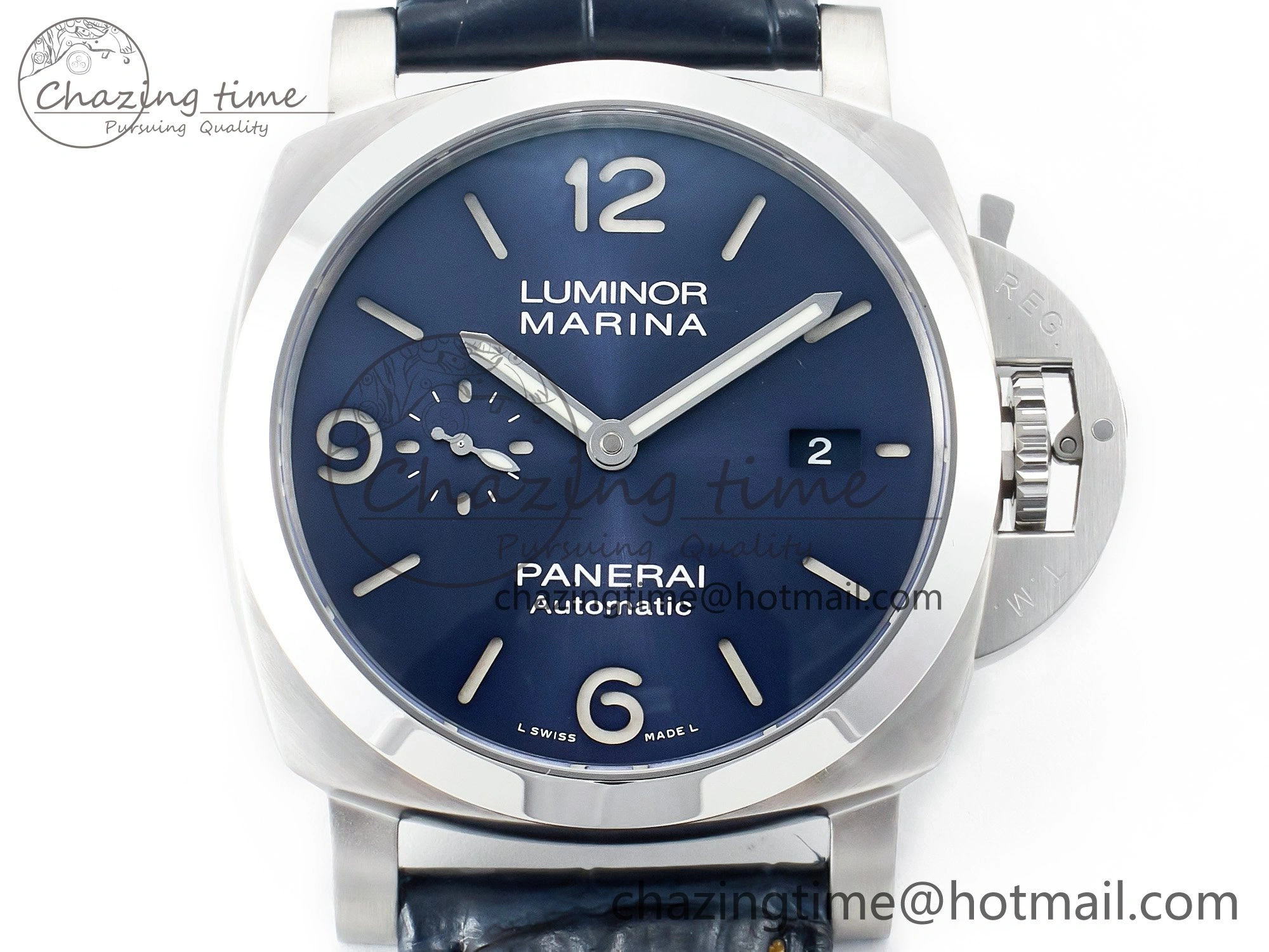 Trendy PAM1313 W TTF 1:1 Best Edition on Blue Leather Strap P 8326