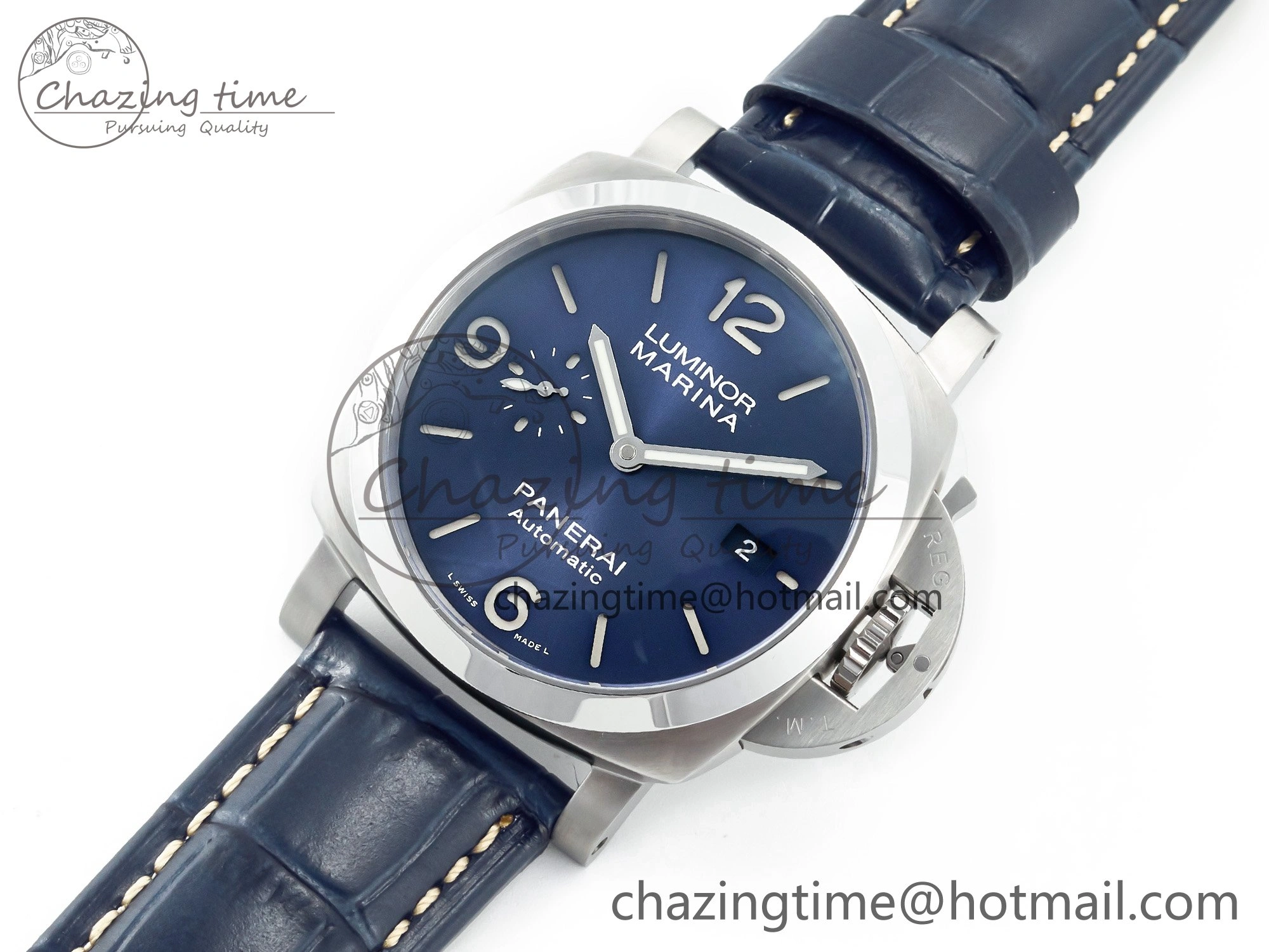 Trendy PAM1313 W TTF 1:1 Best Edition on Blue Leather Strap P 8326