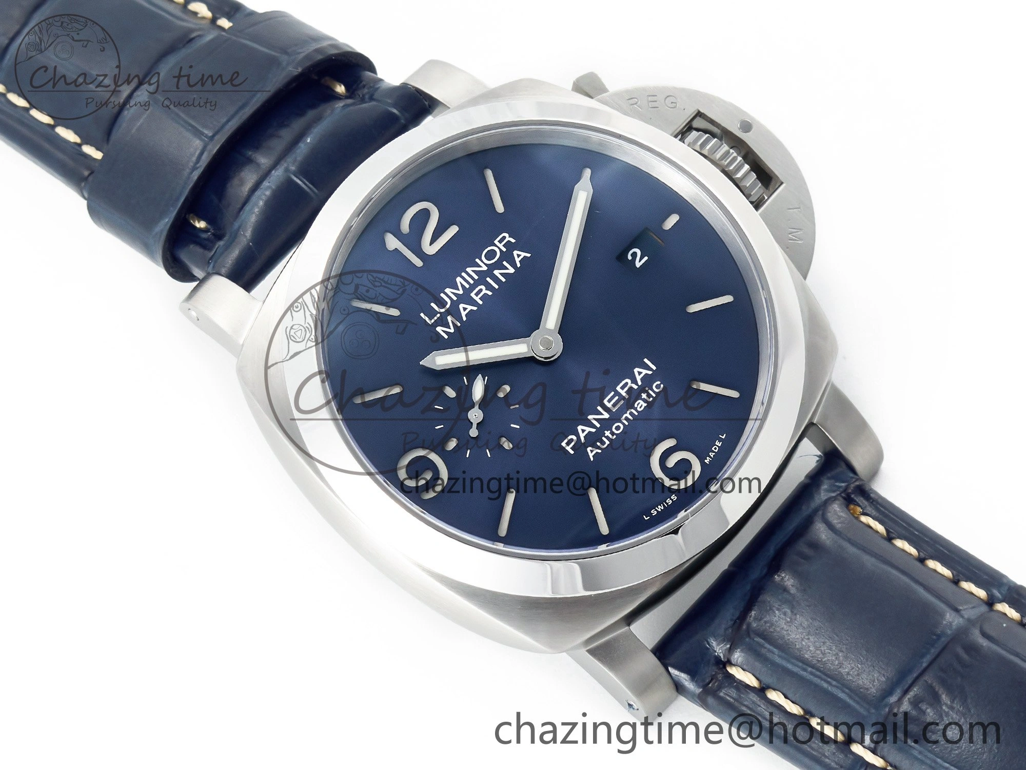 Trendy PAM1313 W TTF 1:1 Best Edition on Blue Leather Strap P 8326