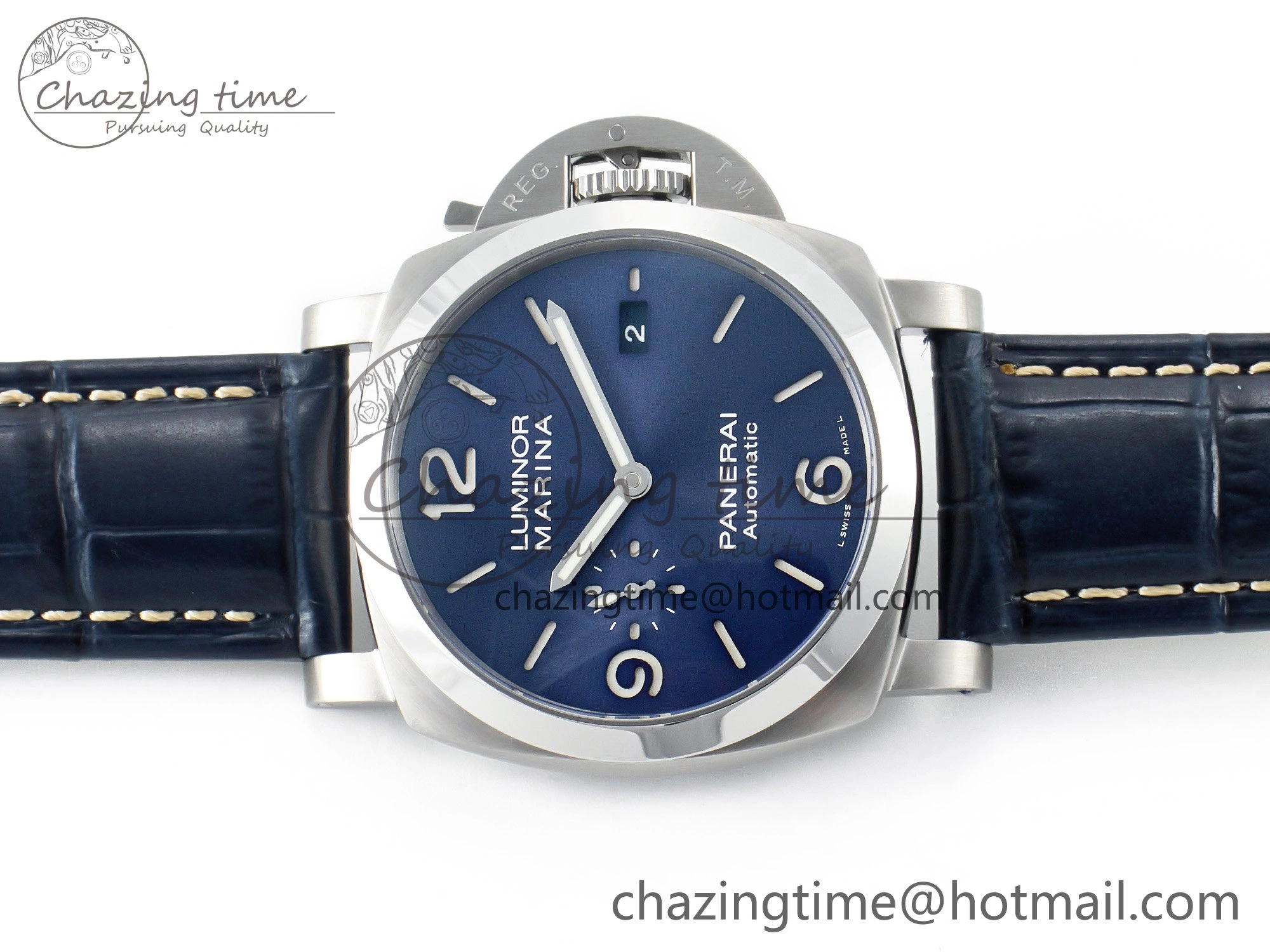 Trendy PAM1313 W TTF 1:1 Best Edition on Blue Leather Strap P 8326