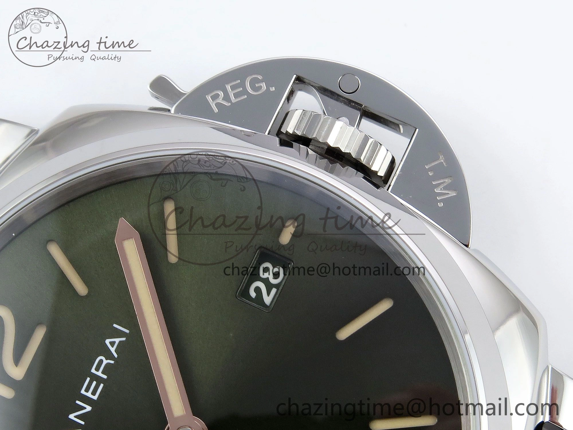 Sleek PAM1329 Luminor Due 42mm VSF 1:1 Best Edition Green Dial on Brown Leather Strap P 8314