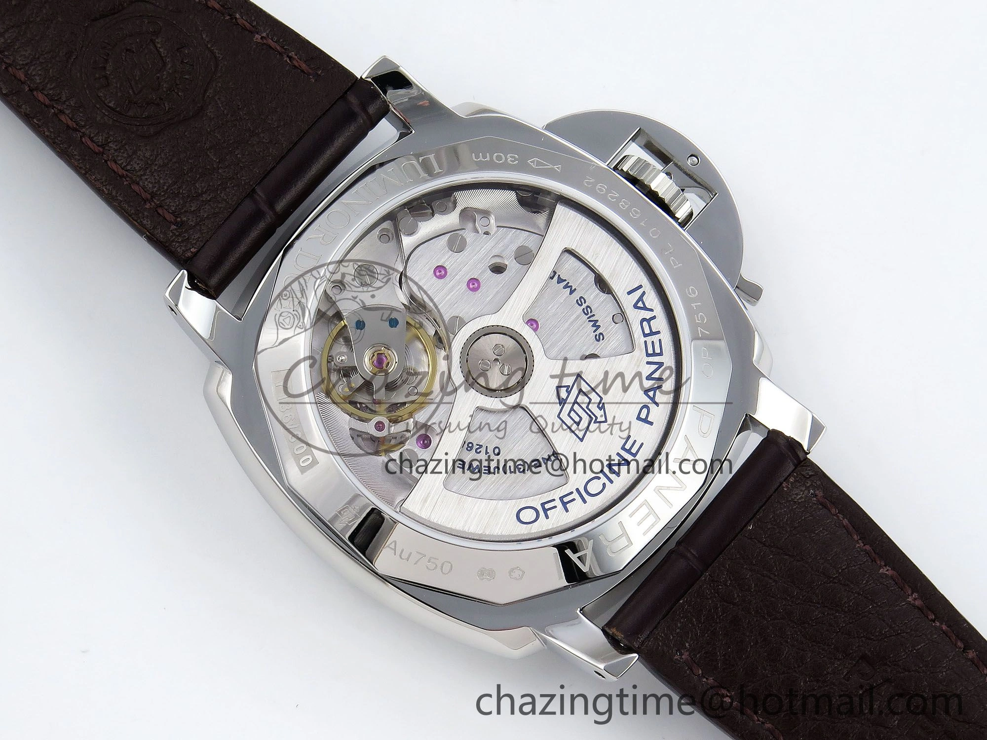 Sleek PAM1329 Luminor Due 42mm VSF 1:1 Best Edition Green Dial on Brown Leather Strap P 8314
