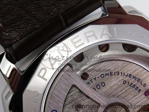 Sleek PAM1329 Luminor Due 42mm VSF 1:1 Best Edition Green Dial on Brown Leather Strap P 8314
