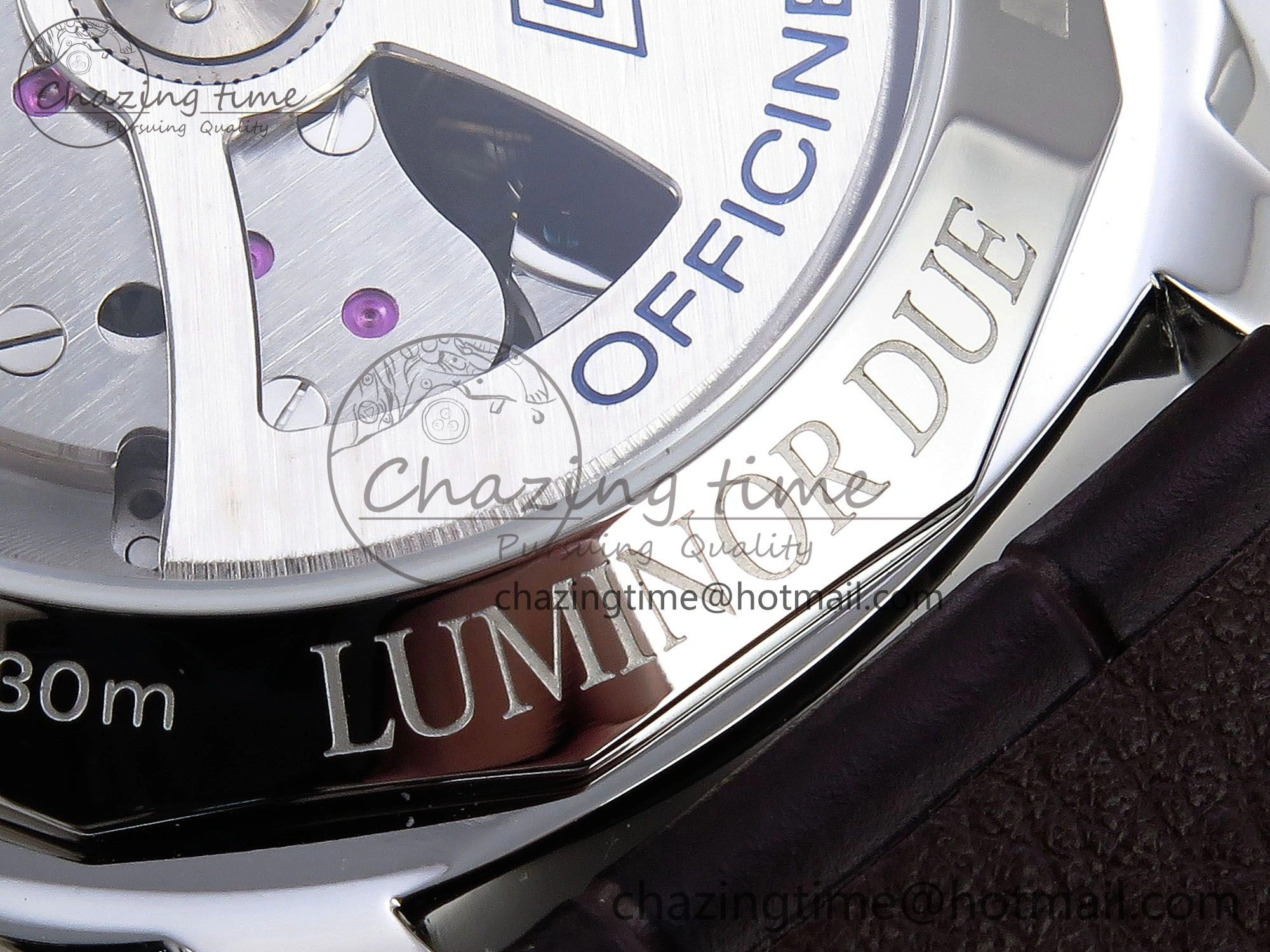Sleek PAM1329 Luminor Due 42mm VSF 1:1 Best Edition Green Dial on Brown Leather Strap P 8314