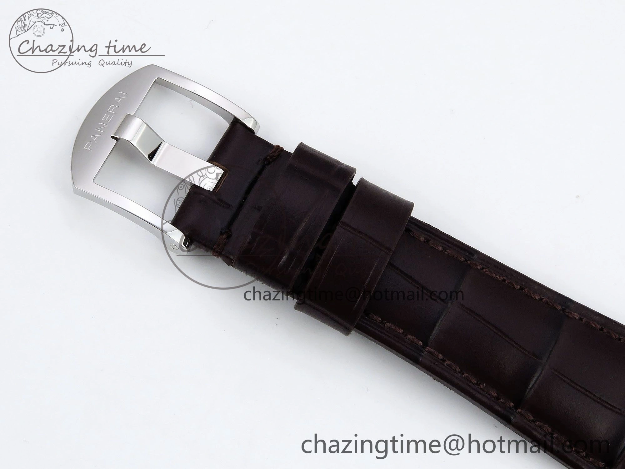 Sleek PAM1329 Luminor Due 42mm VSF 1:1 Best Edition Green Dial on Brown Leather Strap P 8314