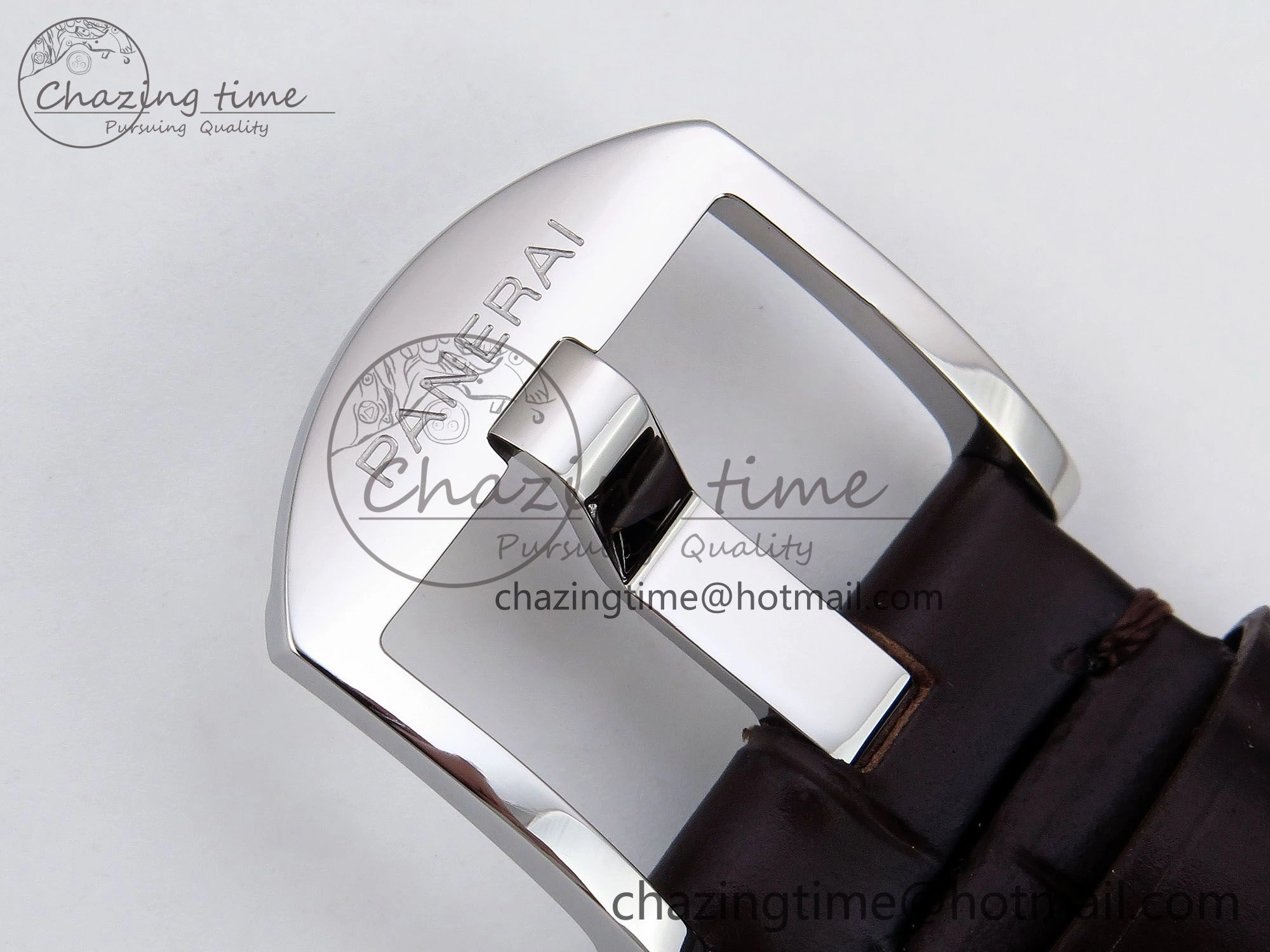 Sleek PAM1329 Luminor Due 42mm VSF 1:1 Best Edition Green Dial on Brown Leather Strap P 8314