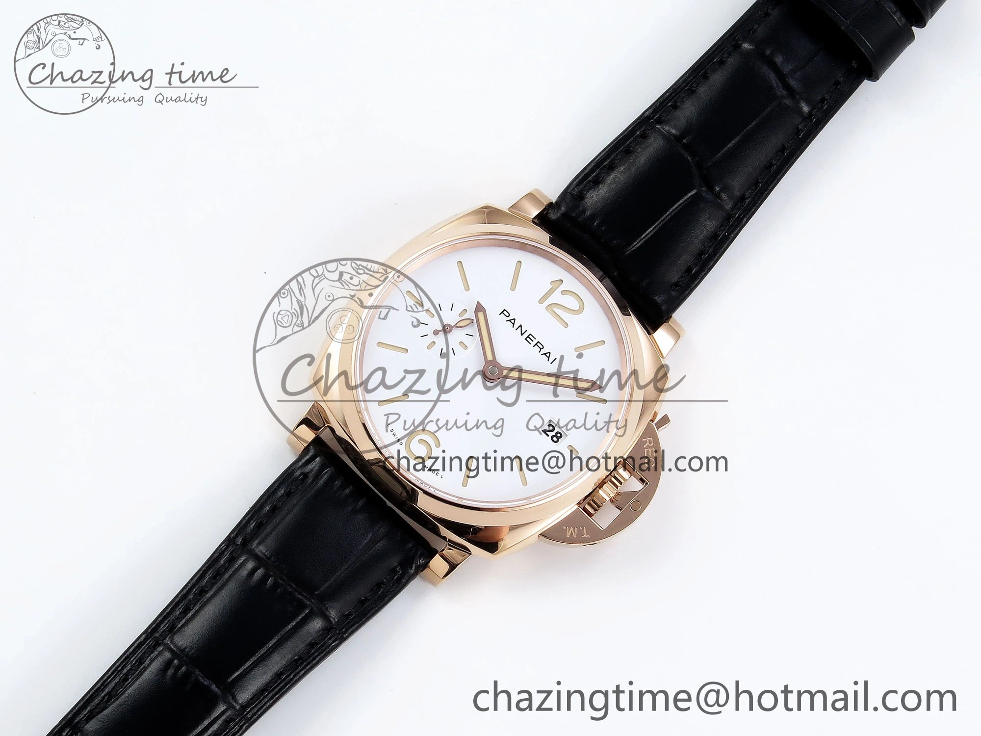 Unisex PAM1336 Luminor Due 42mm VSF Best Edition White Dial on Leather Strap P900 Clone 8328