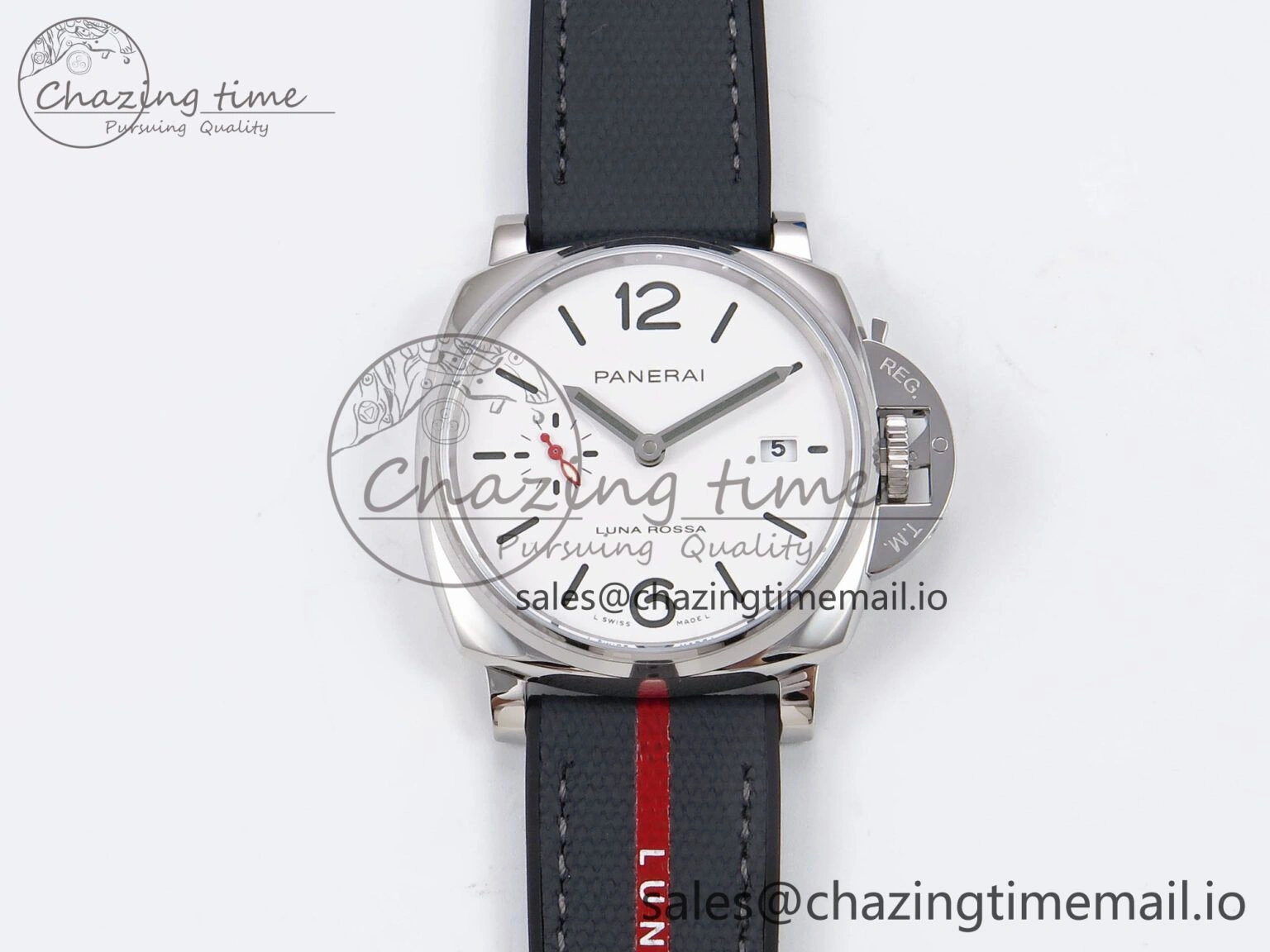 PAM1381 Luna Rossa Submersible VSF 1:1 Best Edition on Gray Fabric Strap P Modern 8300