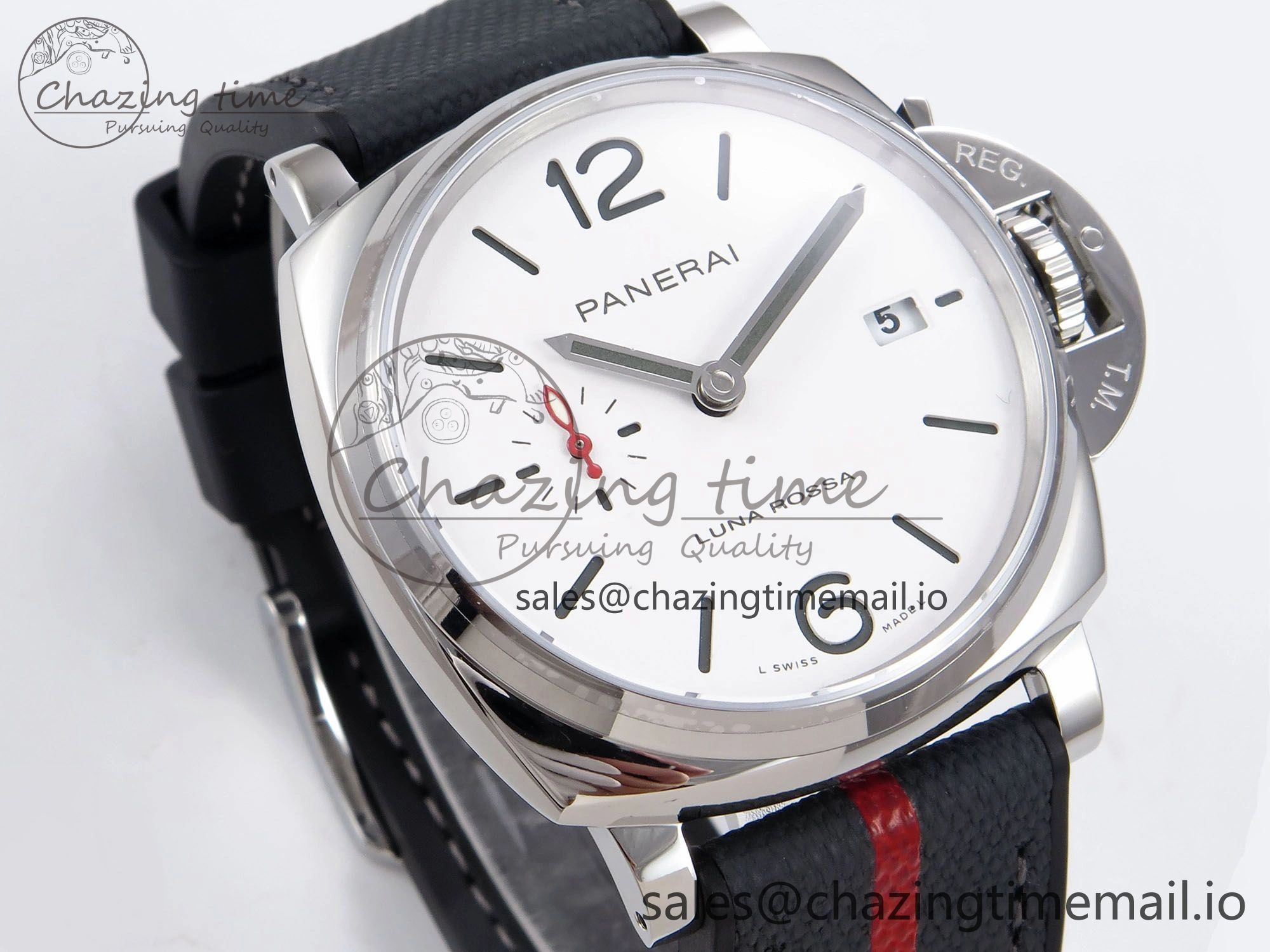PAM1381 Luna Rossa Submersible VSF 1:1 Best Edition on Gray Fabric Strap P Modern 8300
