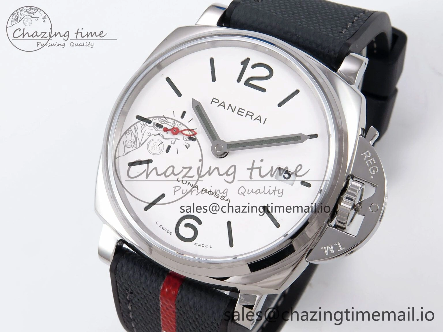 PAM1381 Luna Rossa Submersible VSF 1:1 Best Edition on Gray Fabric Strap P Modern 8300