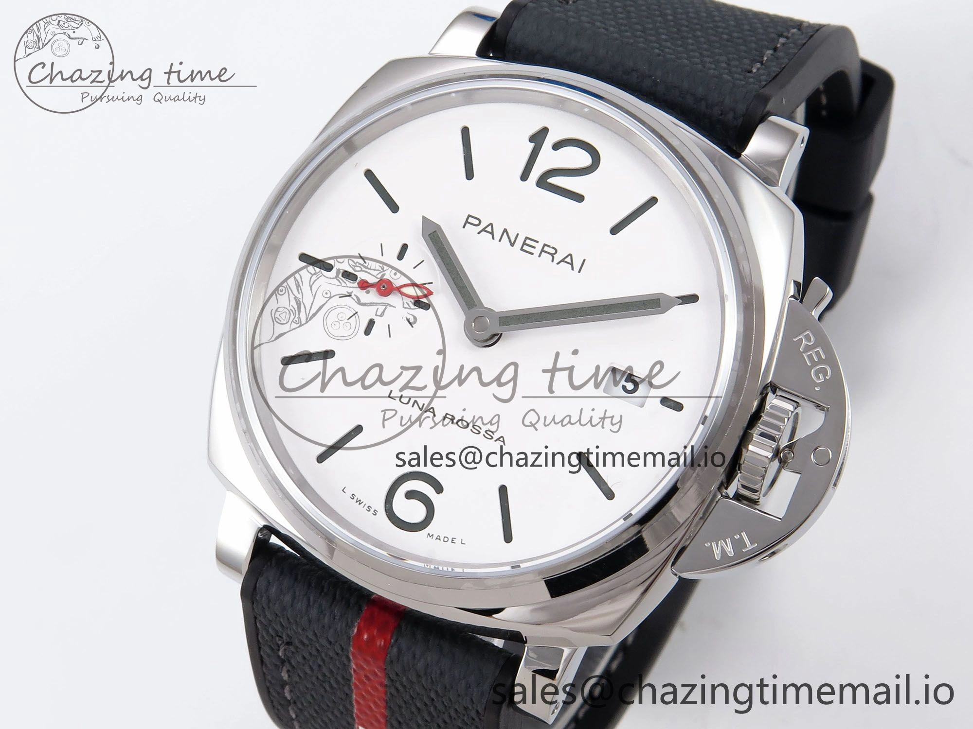 PAM1381 Luna Rossa Submersible VSF 1:1 Best Edition on Gray Fabric Strap P Modern 8300