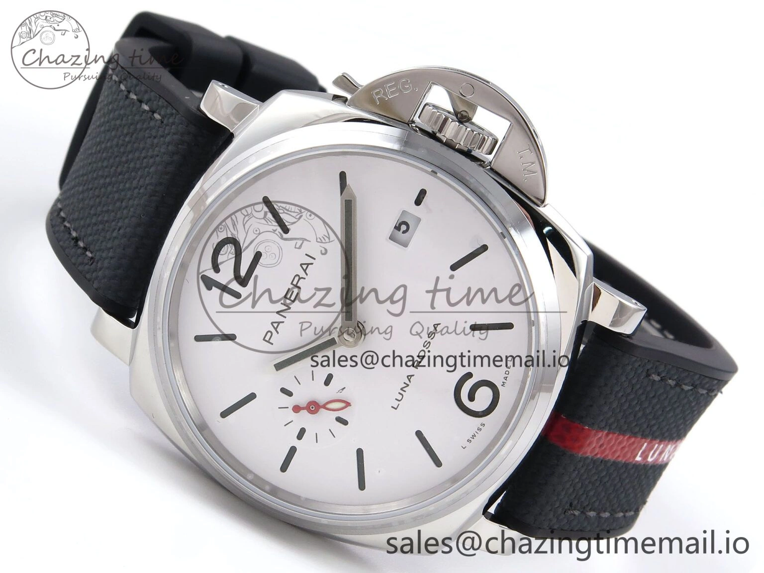 PAM1381 Luna Rossa Submersible VSF 1:1 Best Edition on Gray Fabric Strap P Modern 8300