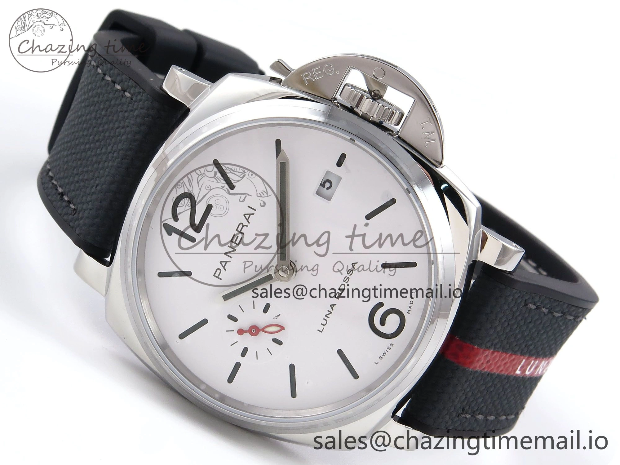 PAM1381 Luna Rossa Submersible VSF 1:1 Best Edition on Gray Fabric Strap P Modern 8300