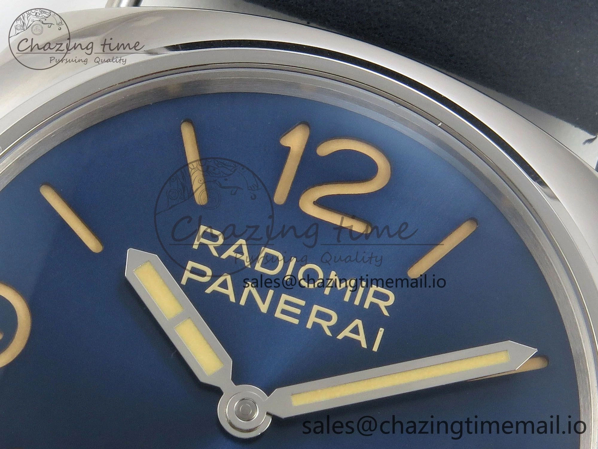 QuickDry PAM1383 HWF 1:1 Best Edition Blue Dial On Blue ASSO Leather Strap A 8296