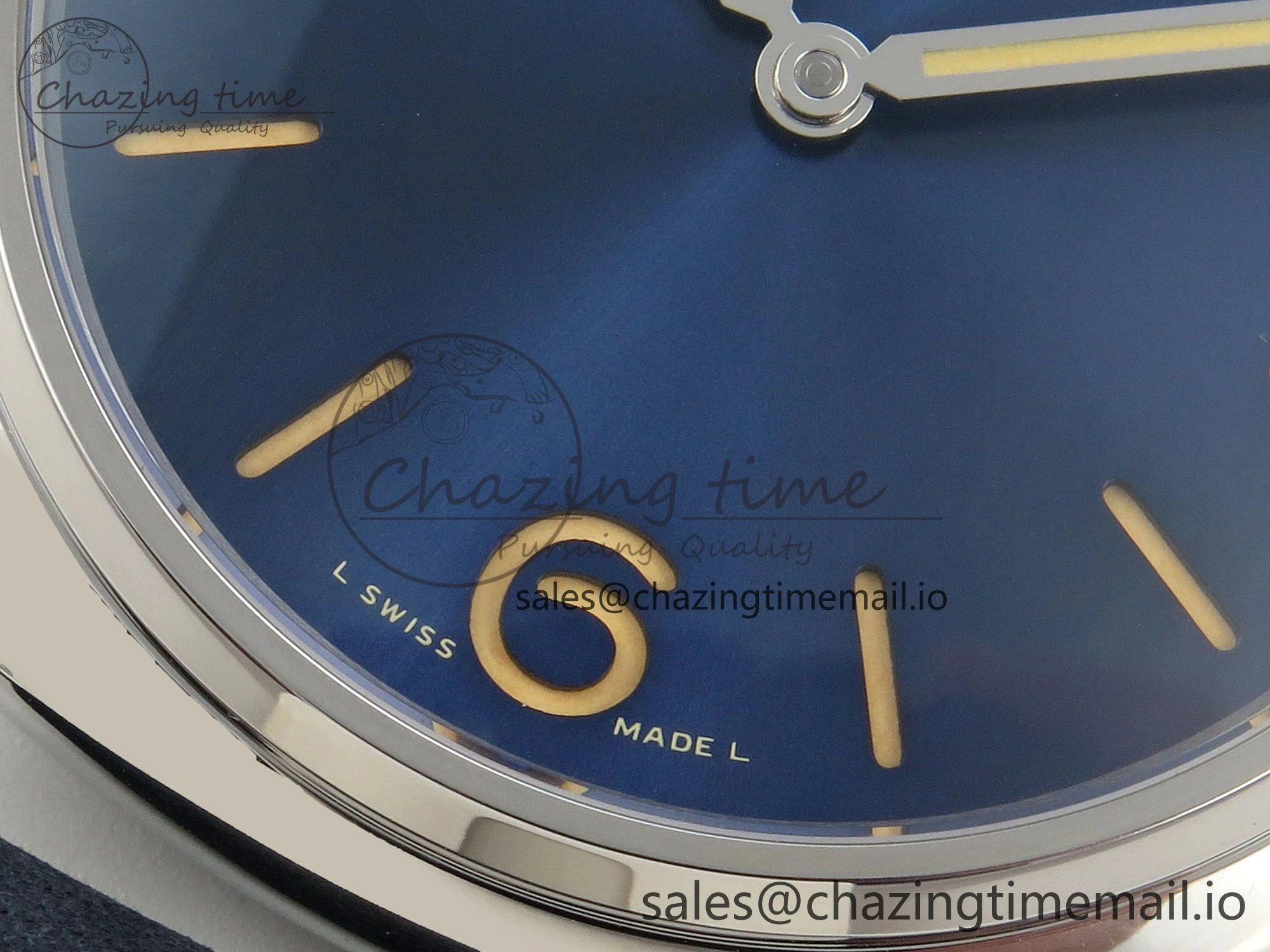 QuickDry PAM1383 HWF 1:1 Best Edition Blue Dial On Blue ASSO Leather Strap A 8296