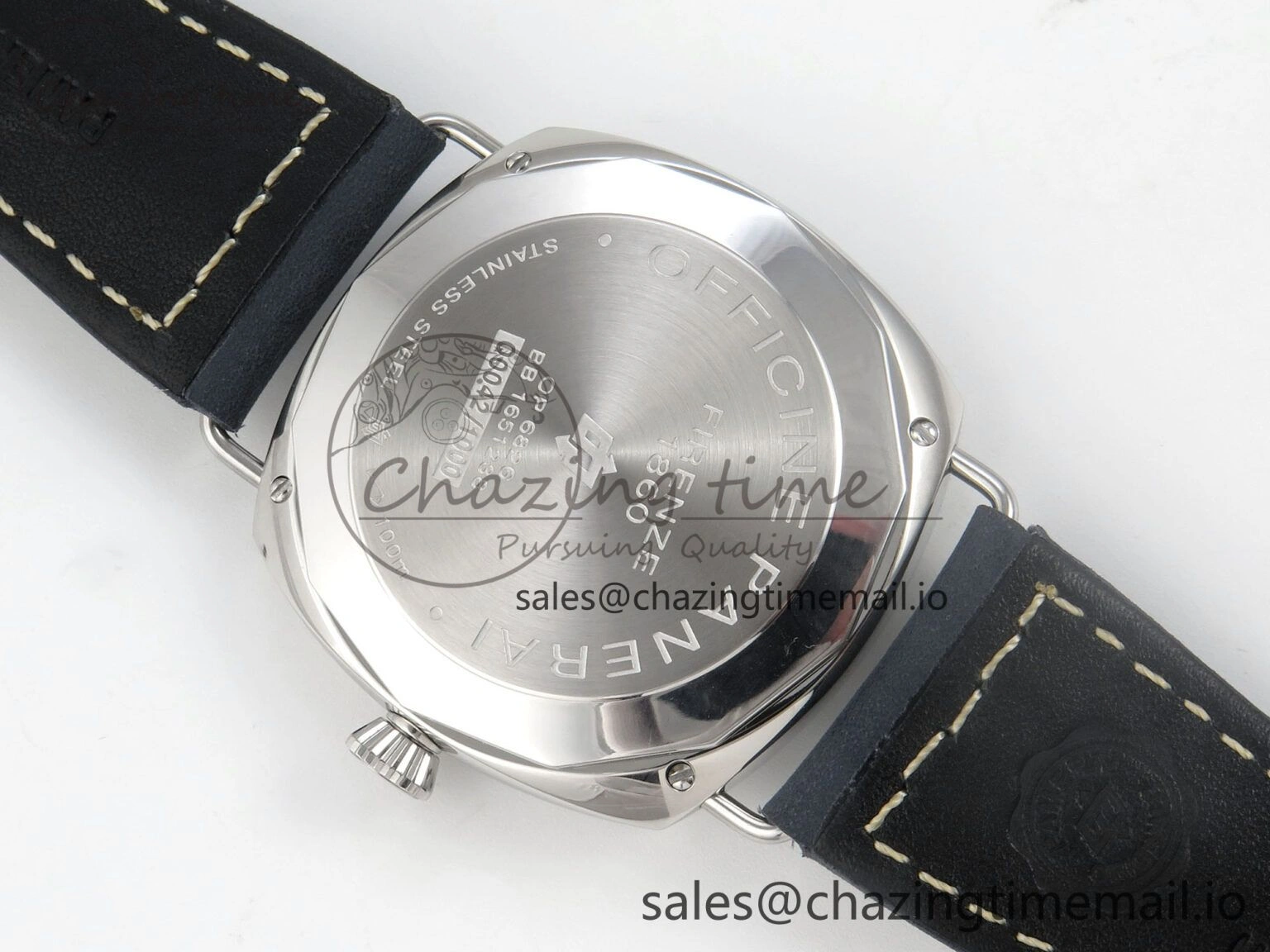 QuickDry PAM1383 HWF 1:1 Best Edition Blue Dial On Blue ASSO Leather Strap A 8296
