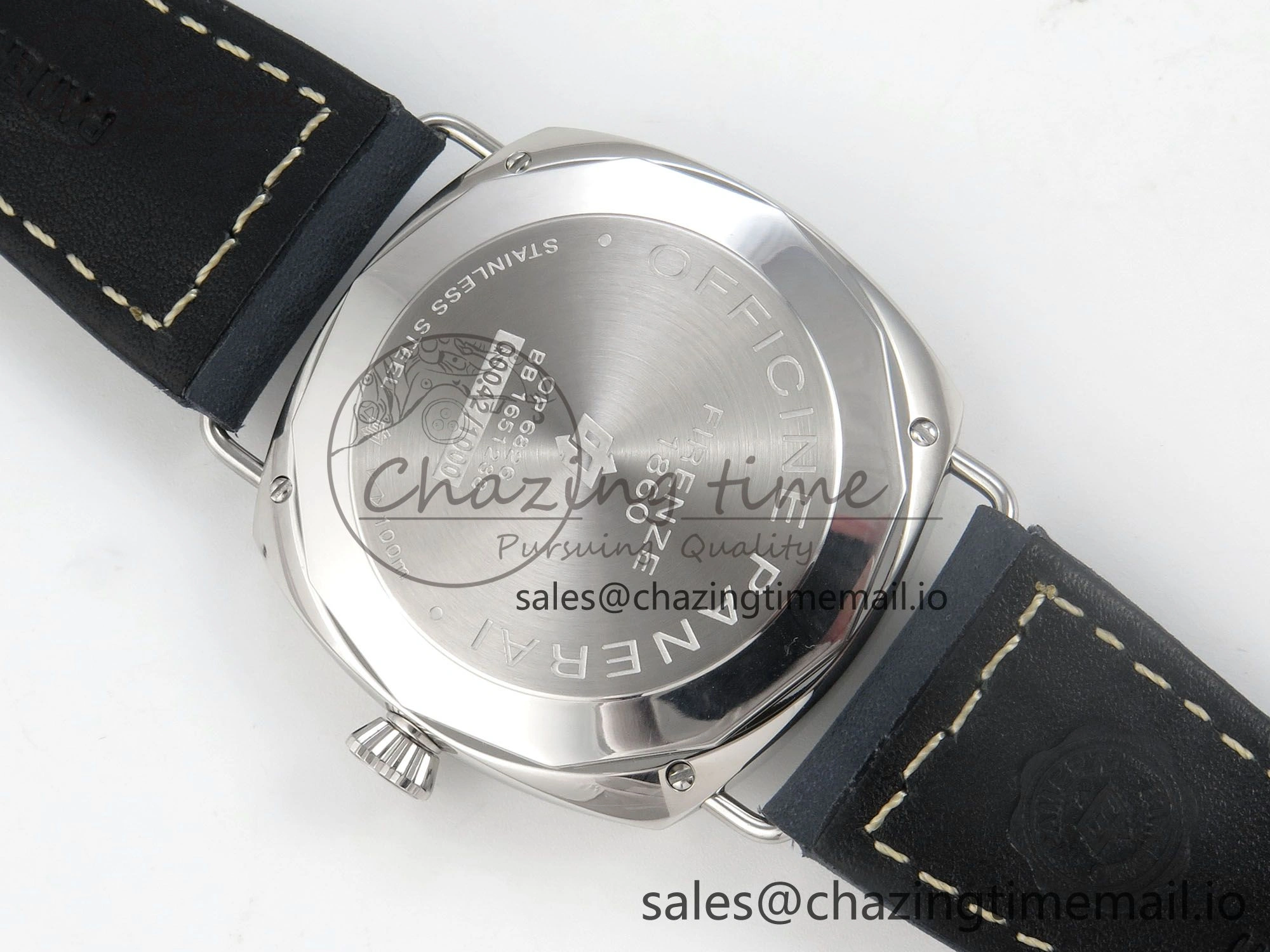 QuickDry PAM1383 HWF 1:1 Best Edition Blue Dial On Blue ASSO Leather Strap A 8296