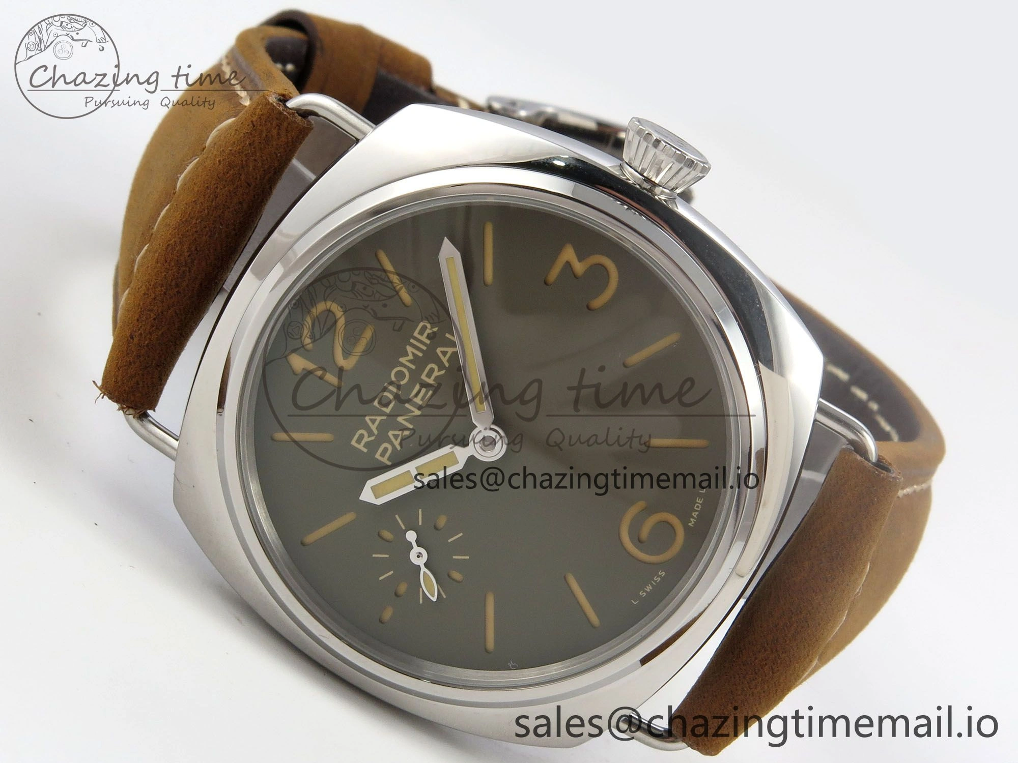 Sporty PAM1384 HWF 1:1 Best Edition Gray Dial On Brown ASSO Leather Strap A 8297