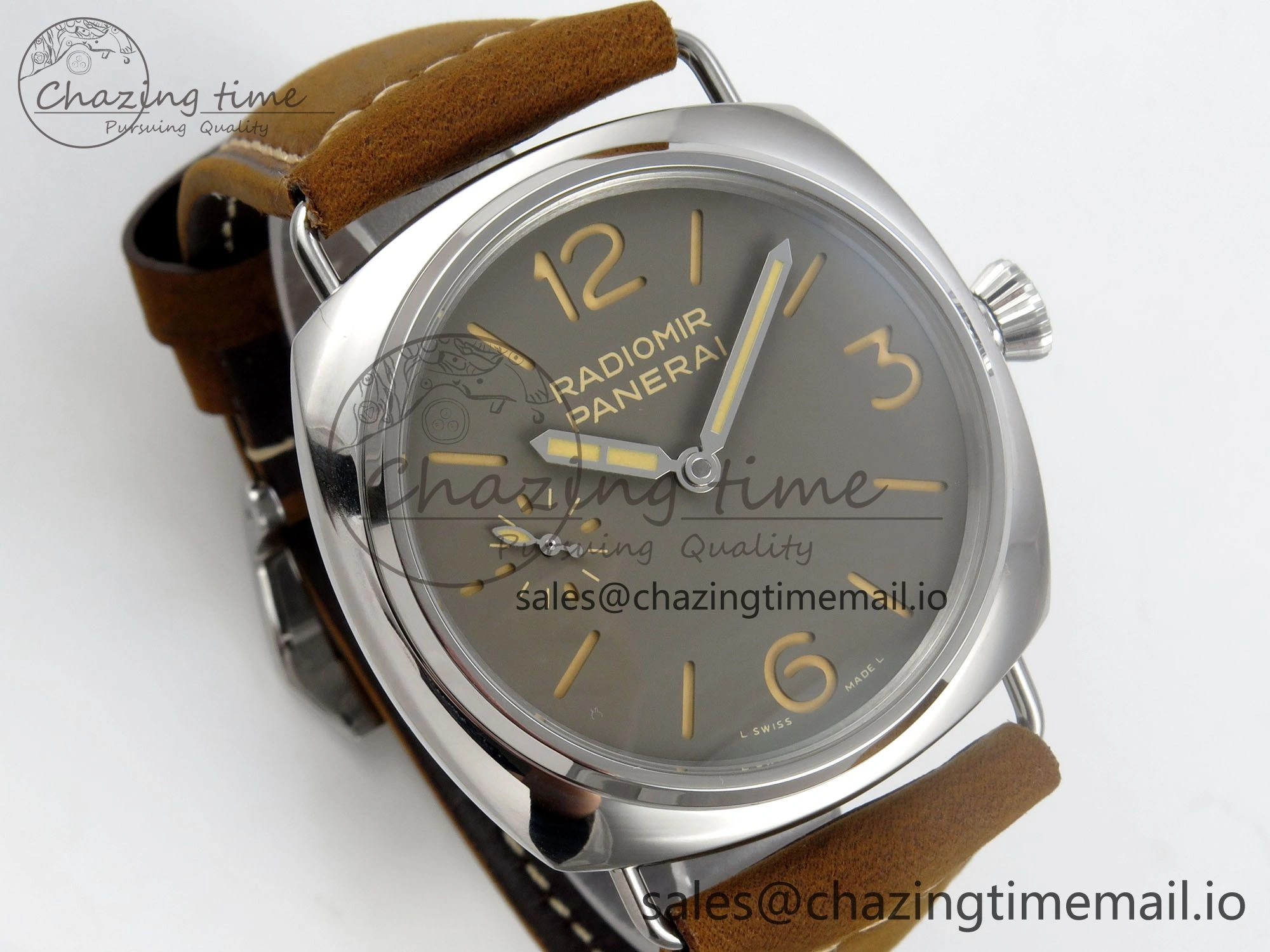 Sporty PAM1384 HWF 1:1 Best Edition Gray Dial On Brown ASSO Leather Strap A 8297