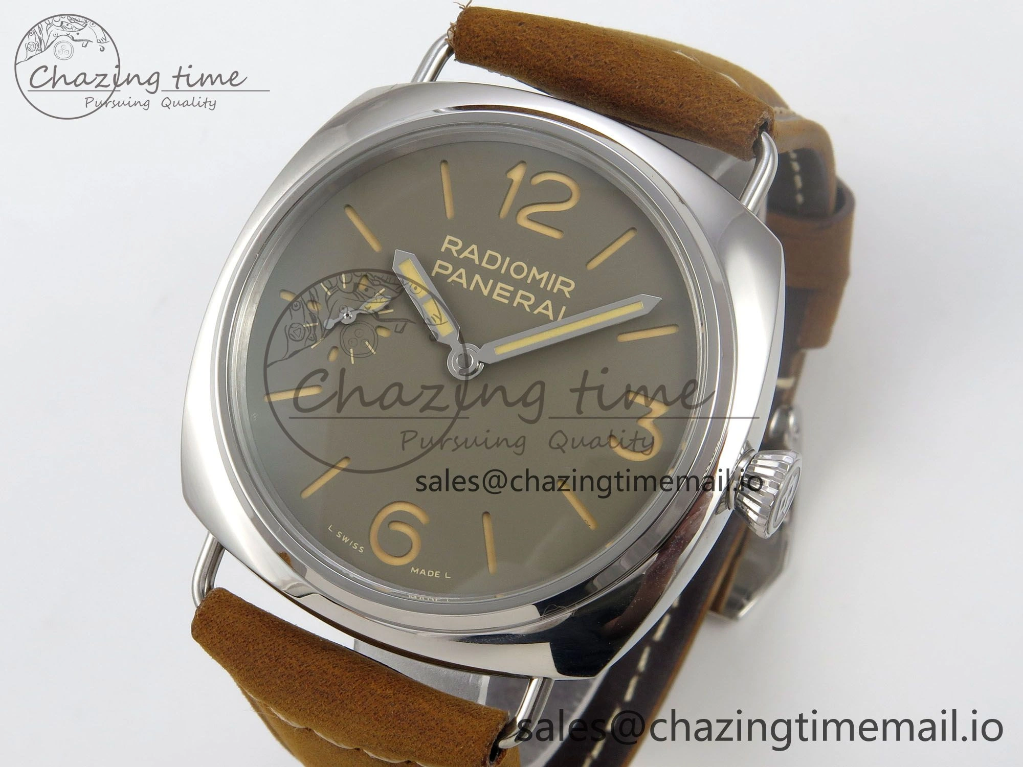 Sporty PAM1384 HWF 1:1 Best Edition Gray Dial On Brown ASSO Leather Strap A 8297