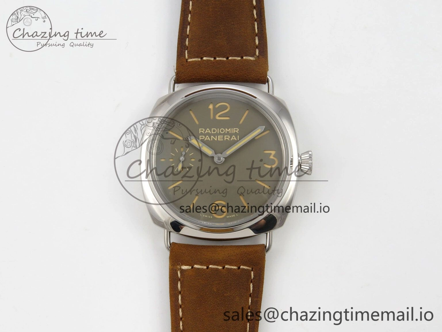 Sporty PAM1384 HWF 1:1 Best Edition Gray Dial On Brown ASSO Leather Strap A 8297