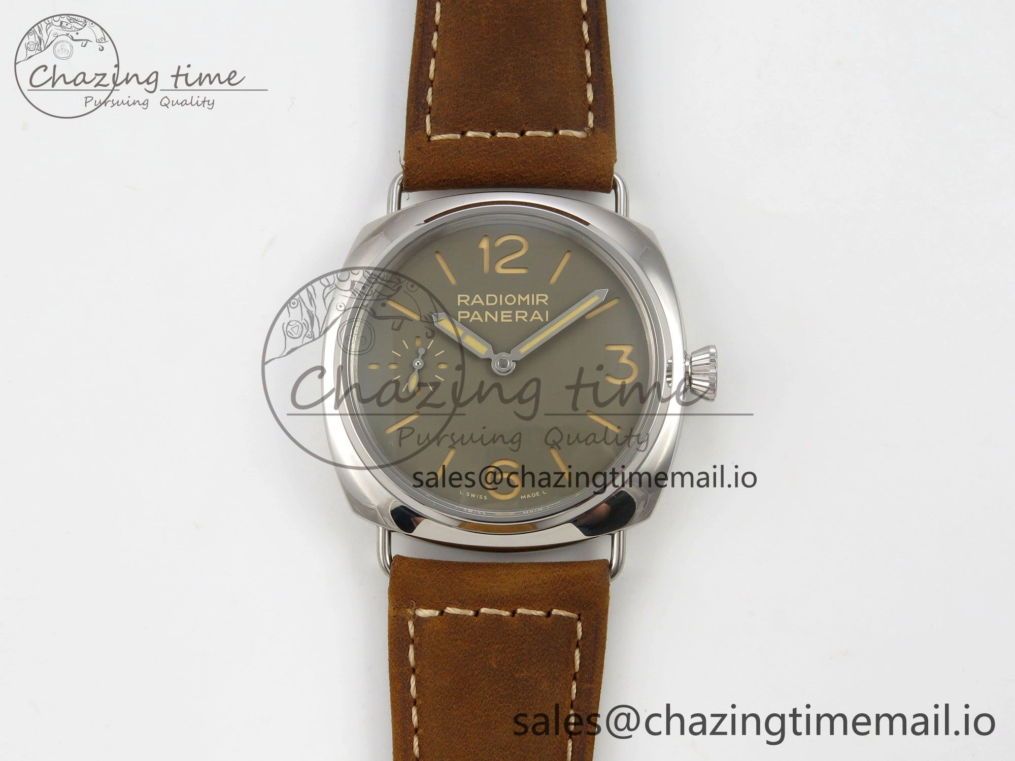 Sporty PAM1384 HWF 1:1 Best Edition Gray Dial On Brown ASSO Leather Strap A 8297