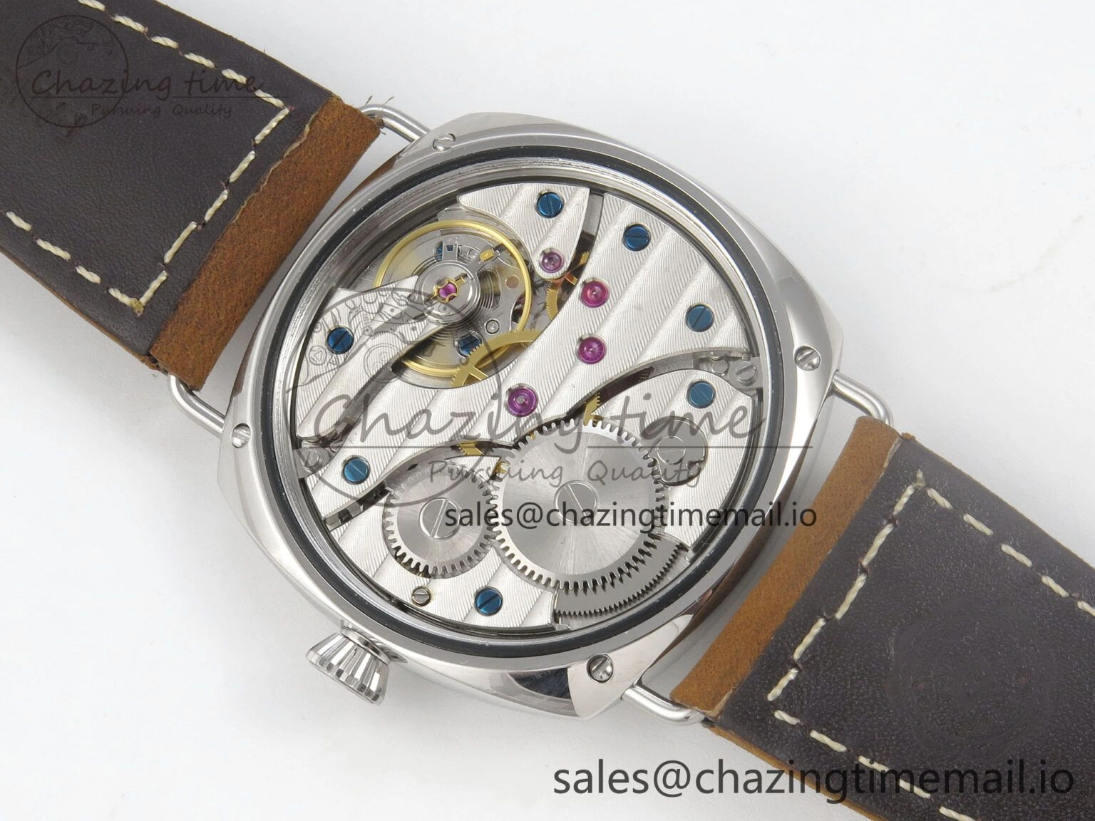 Sporty PAM1384 HWF 1:1 Best Edition Gray Dial On Brown ASSO Leather Strap A 8297