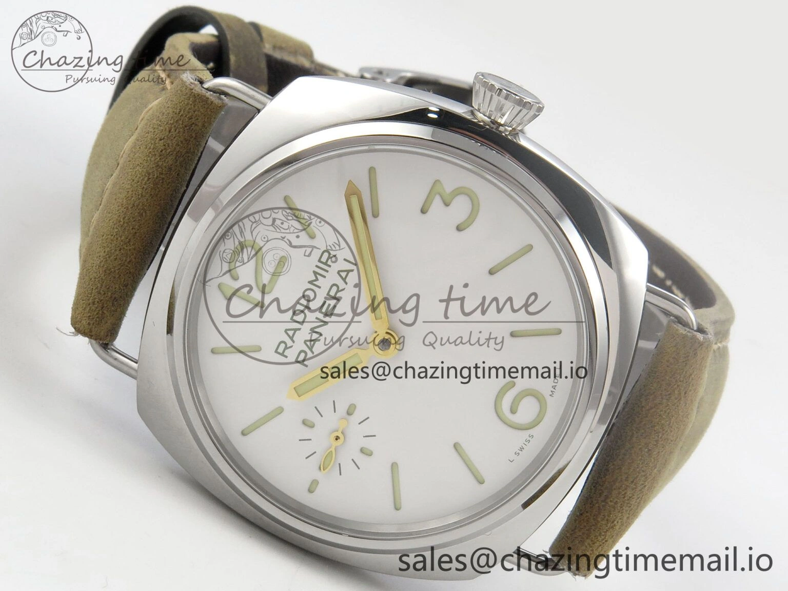PAM1384 HWF 1:1 Best Edition White Dial On Brown ASSO Leather Strap A FreshLook 8298