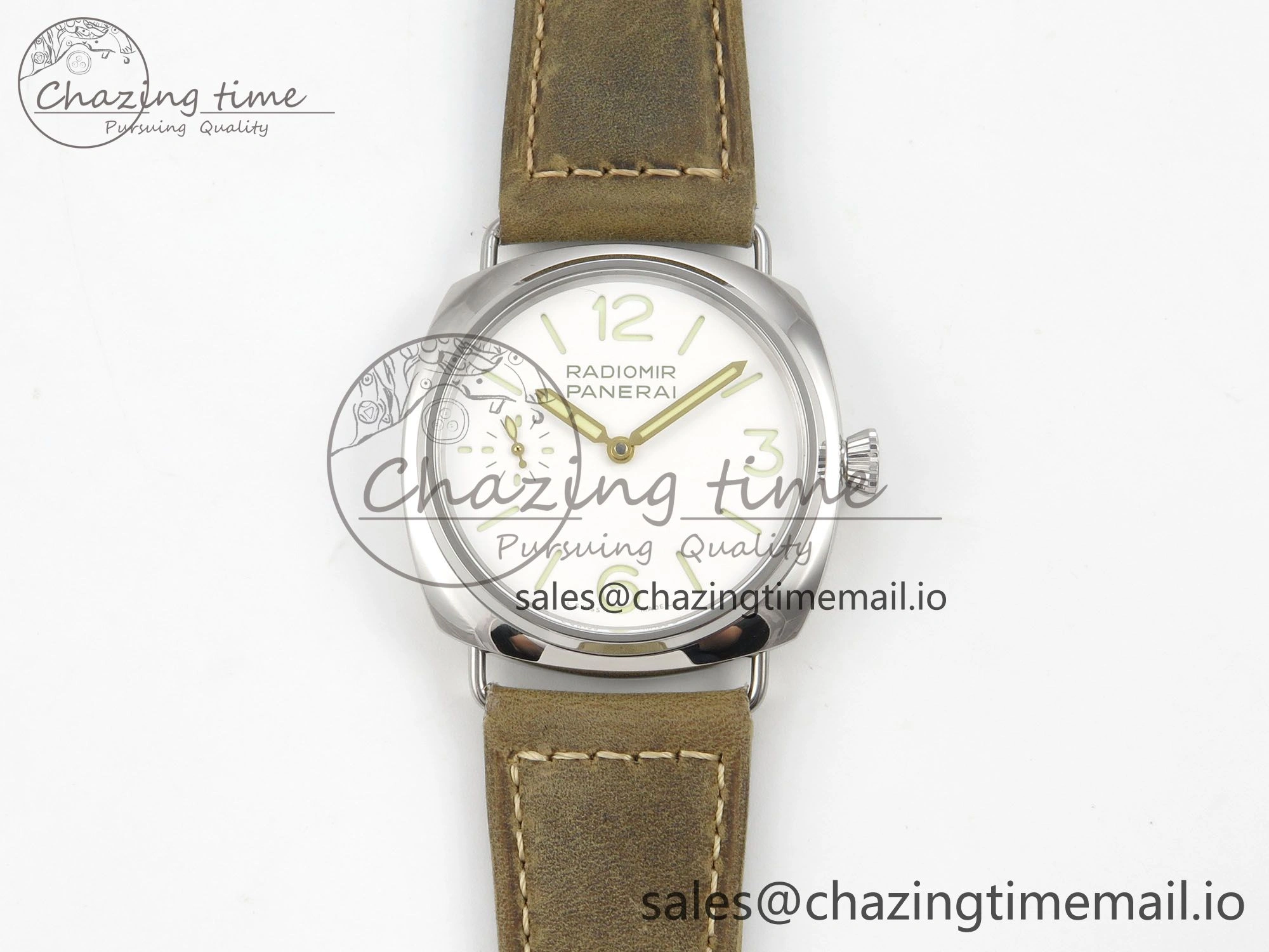 PAM1384 HWF 1:1 Best Edition White Dial On Brown ASSO Leather Strap A FreshLook 8298