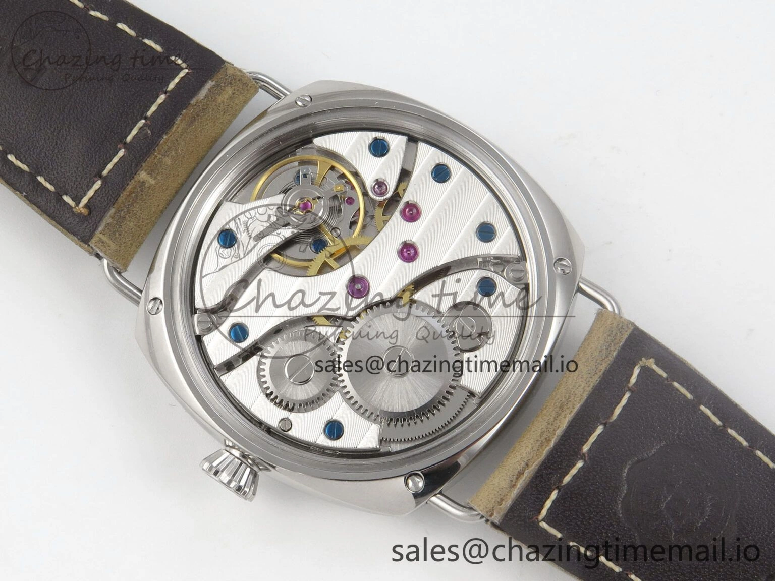 PAM1384 HWF 1:1 Best Edition White Dial On Brown ASSO Leather Strap A FreshLook 8298