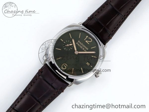 PAM1386 Radiomir 40mm VSF 1:1 Best Edition Green Dial on Brown Leather Strap P Neat 8315