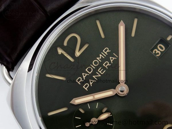 PAM1386 Radiomir 40mm VSF 1:1 Best Edition Green Dial on Brown Leather Strap P Neat 8315